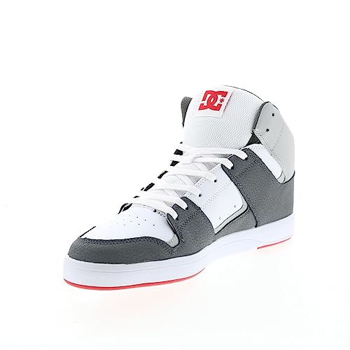 DC Mens Cure Casual High-Top Skate Shoes Sneakers White/Grey/Red 11 D - Medium4