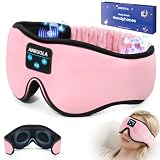 3D Sleep Mask with Bluetooth Headphones, Wireless Sleep Headphones for Side Sleepers, Noise Cancelling Eye Mask for Nap, Soft Sleeping Mask for Women Men, Blackout Sleep Mask with Built-in Speakers