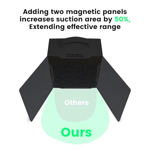 Image of Upgraded ToolBud Solder Fume Extractor with Removable Magnetic Flaps | Portable, High-Efficiency Solder Smoke Absorber for Soldering, DIY, & Art | Compact Design for Clean Air (Black)
