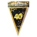 Produktbild Udo Schmidt GmbH & Co Wimpelgirlande 40" Schwarz Gold zum 40.Geburtstag Party Dekoration Geburtstags Deko