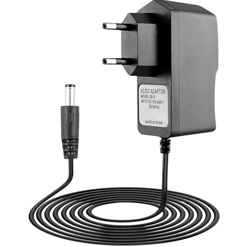 Alimentador 9V 1A, Adaptador de Corriente, Fuente de alimentación 9V, Alimentador de Pared 9V 1A, Cargador 9V 1A, Adaptador Alimentación, Conector DC 5.5 x 2.1 mm, Negro