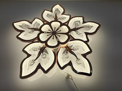 Image of swanart Elegant Floral LED Ceiling Light - Artistic Flower Design Lighting for Living Room, Bedroom, Hallway - Stylish and Modern Home Decor Accent