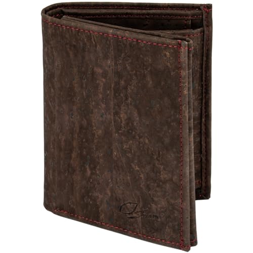 Simaru Herren Geldbörse aus Kork mit RFID Schutz, Männer Geldbeutel mit Sichtfenster für Ausweis, Karten, Bargeld, Portemonnaie langlebig & vegan