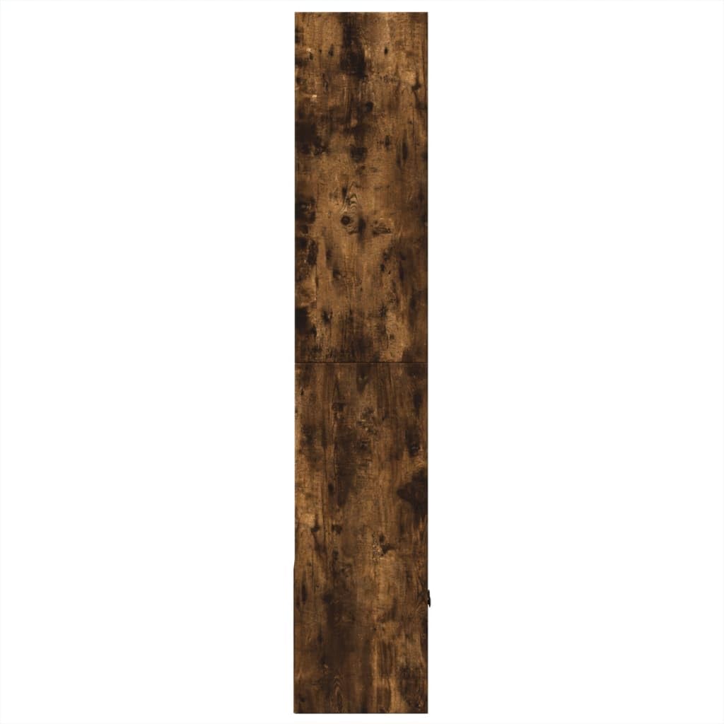 Hothingwell Bibliotheque Chene Fume 70x36x189 cm Wood Ingenierie | Wiele przegródek, stojak na książki z czasopismami, oddzielna część, łatwy do czyszczenia, dołączony uchwyt ścienny
