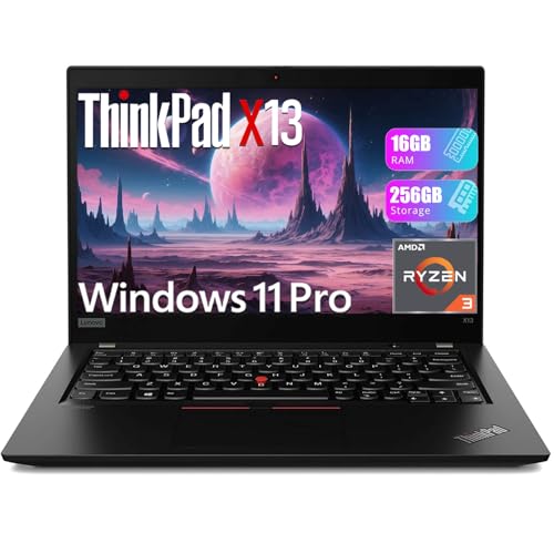 Lenovo ThinkPad X13 Gen1 Laptop 13.3 Full HD Business Notebook AMD Ryzen 3 Pro 4450 16GB RAM 256GB SSD HDMI Windows 11 Pro (Renewed)