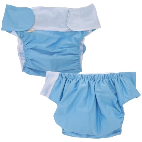 ibasenice Pañal para Adulto Reutilizable 2piezas de Poliéster Azul, Ropa Interior Lavable Secado Rápido y Protección Antifugas para Pacientes Bariátricos y Mayores