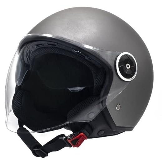 casco doppia visiera omologato scooter e moto jfm 550 grigio antracite opaco (s)