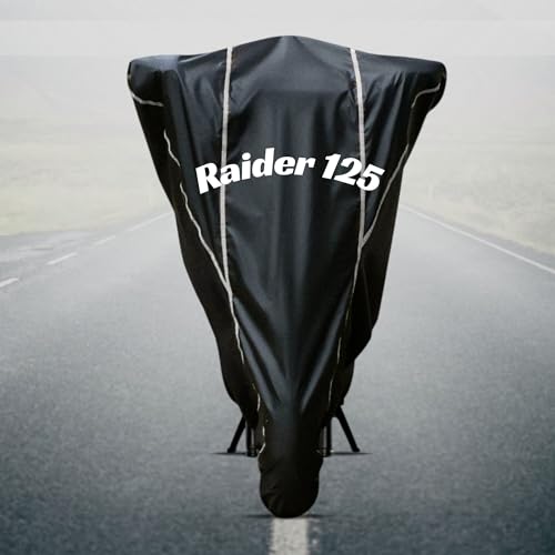 Image of Motorcycle Bike Body Cover for Outdoor Use - Heavy Fabric Water Resistant Two Wheeler Cover with UV, Dust & Rain Protection Compatible for Raider 125