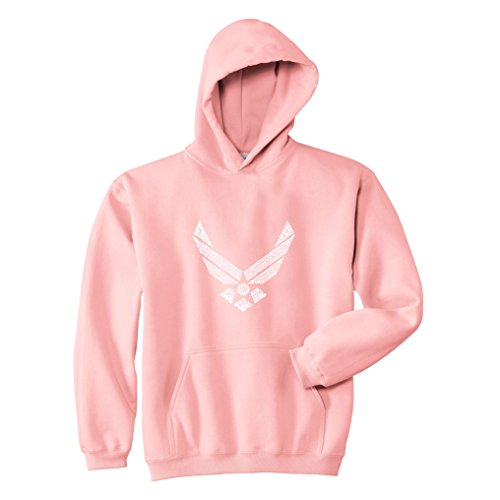 Women s Word Art Hooded Sweatshirt - Lyrics To The Air Force Song - LA Pop Art Pink