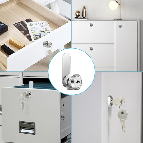 Miniatura 7 de Aiqinu Cerradura Buzon 16mm, Cerradura De Leva Universal De Seguridad De Buzón Con 2 Llaves, Viene Con 7 Placas De Bloqueo Diferentes Para Puerta De Armario, Buzones, Vitrinas