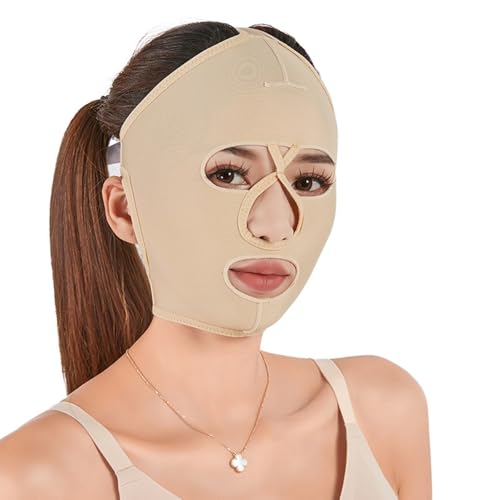 Masque compression visage post-opératoire vêtement de récupération liposuccion réduction œdème