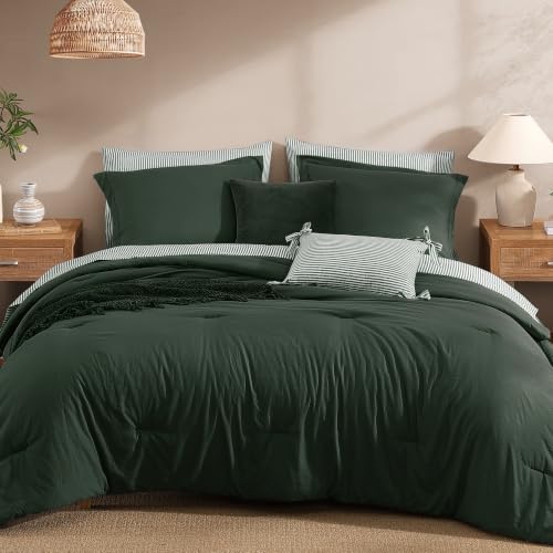 Image of Oversized Queen Comforter Set-7 Pieces Soft Bed in a Bag Queen Bedding Set