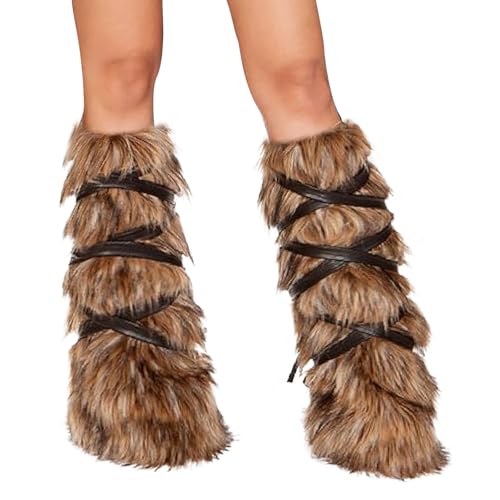 UJBVCX Plüsch Beinwärmer Furry Stulpen Flauschige Leg Warmers Beinstulpen Fell Stulpen für Winterwärmer Karneval Fasching Mottoparty Verkleidung