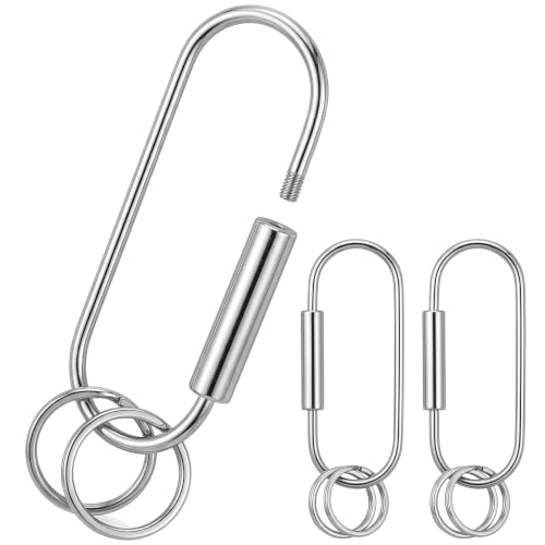 Image of WILLBOND Brass Carabiner Key Ring Locking Screw Carabiner Clips Round Key Rings Keychain Kit for Handbags Purse Bag Charm