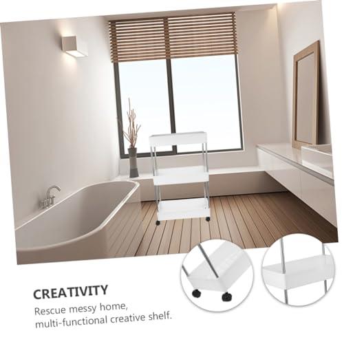 Ciieeo Carrinho De Rack De Armazenamento Plástico Escritório Gerente Doméstico Branco