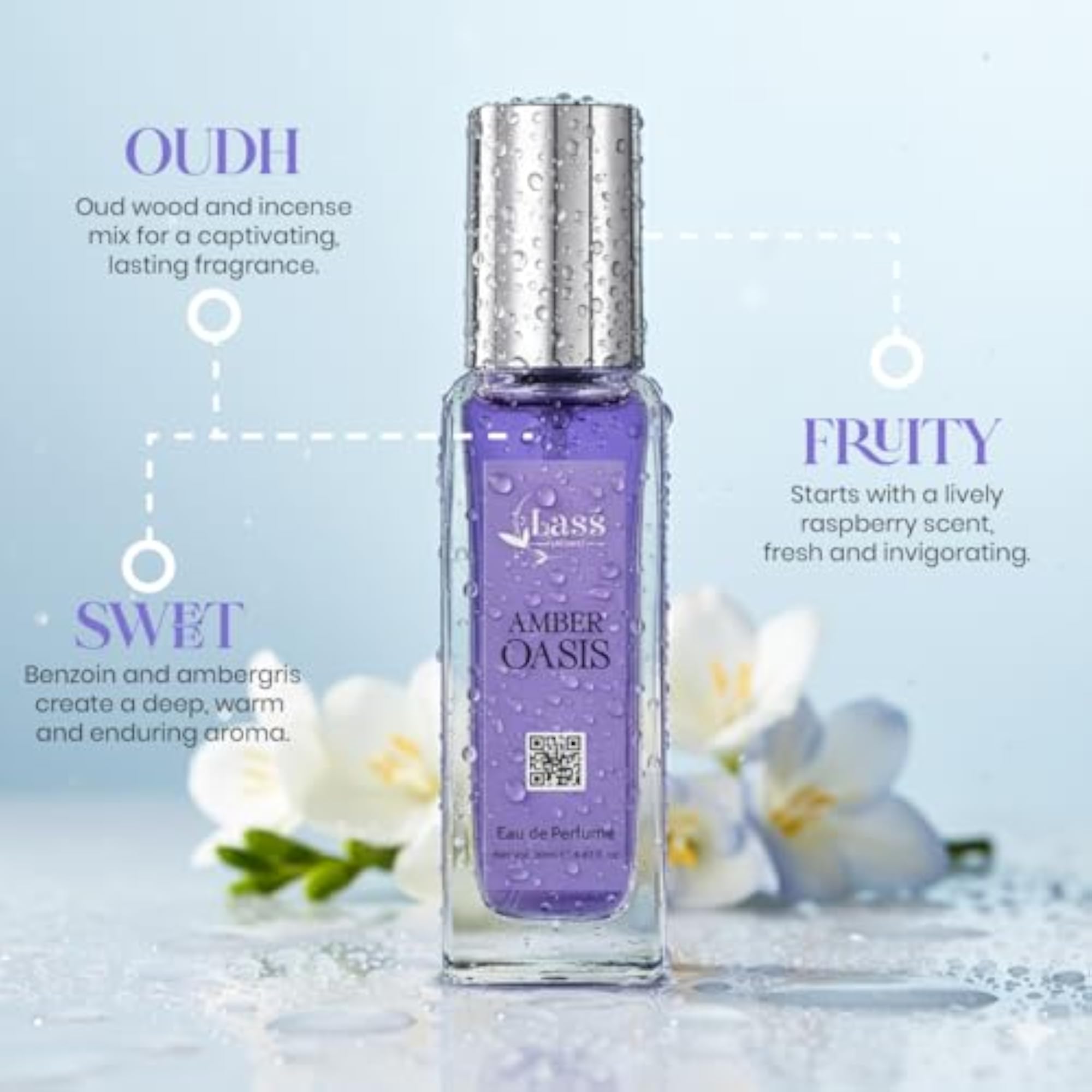 Amber Oasis Eau De Parfum, 20ml, Oud & Fruity
