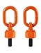 QWORK Heavy Duty M16 x 31.8 G80 Swivel Hoist Ring, 2 Pack 1.12Ton-2Ton Large Capacity Swivel Eye Bolt, 360° Rotation Hoist Ring, 1080Mpa Tensile Strength, Red