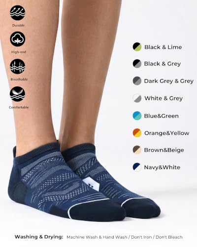 Image of CS CELERSPORT Men's Ankle Running Socks with Cushion, Arch Support Low Cut Athletic Tab Socks for Men Women 6 Pack