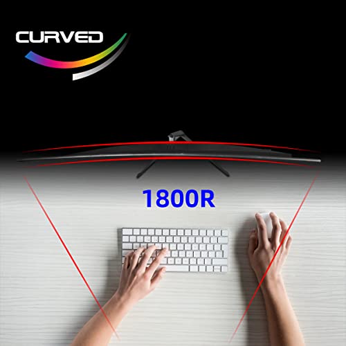 Prechen 27 Zoll Ultra-Thin Bezel Curved 165Hz/144Hz Gaming Monitor, VA,1800R,Computer Display FHD 1920x1080P PC Bildschirm,DisplayPort,HDMI, USB,AMD FreeSync Premium, 2ms,3000:1,Eye Care,VESA – Bild 3