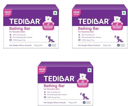 Tedibar Moisturising Baby Bathing Bar (75gx3) with Skin Friendly ...