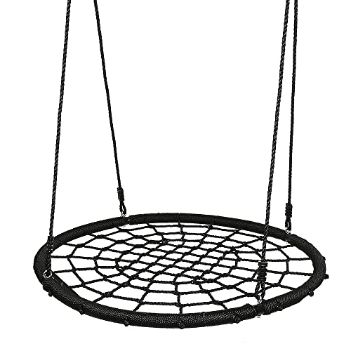 Columpio Nido Infantil Columpio de Árbol Forma Redonda Columpio para Niños +3 Años Carga 100kg Jardín Exterior al Aire Libre Asiento Cómodo Tela de Oxford (100*100*190cm) Cover