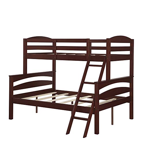 DHP Brady Wood Bunk Bed Frame, Twin Over Full, Espresso - Thumbnail 7
