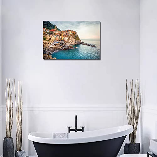 Italy Cinque Terre Manarola Sea Mediterranean Wall Art Painting Pictures Print On Canvas City The Picture For Home Modern Decoration #TOP3