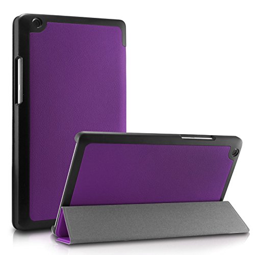 Infiland Lenovo Tab2 A8/ Tab3 8 Case, Ultra Slim Tri-Fold Stand Case Cover for Lenovo Tab 2 A8-50 2015 Release/Lenovo Tab 3 TB3-850F 2016 Release 8-Inch Tablet Only, Purple