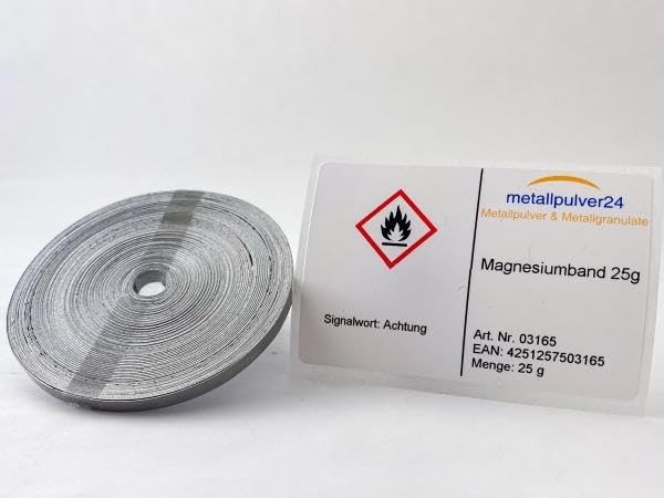 Magnesiumband 25 G – 4 Mm Breit, 0,2 Mm Dick, Für Experimente & Survivaltraining
