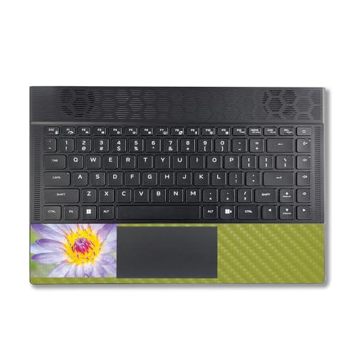Image of MightySkins Carbon Fiber Skin Compatible with Alienware X14 R2 (2023) Full Wrap Kit - Lotus Flower | Protective, Durable Textured Carbon Fiber Finish | Easy to Apply & Change Styles | Made in The USA