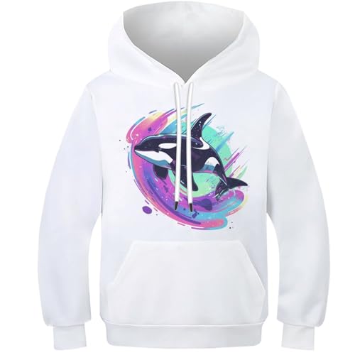 Sweat-shirt dauphin à capuche enfant pour l'école et les loisirs en plein air