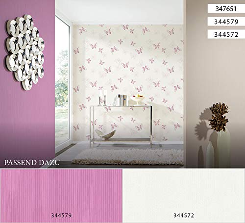 A.S. Création Vliestapete mit Glitter Happy Spring Tapete mit Schmetterlingen 10,05 m x 0,53 m beige metallic lila Made in Germany 347651 34765-1