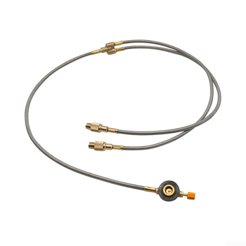 Gas Cylinder Adapter Cable Copper Stove Connector Copper Gas Adapter Cable for Outdoor Stove Heads Camping Gas Hose Adapter for Household Cylinders Compact Gas Cylinder Connector for BBQ Stoves(E)