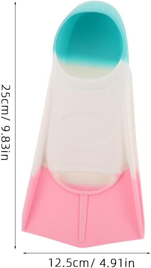 Travel Size Snorkel Flippers Short Water Fins for and Adults Silicone Duckbill Design Lightweight Training Fins for Swimming and Diving