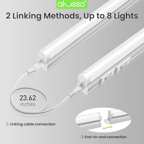 Image of ALUSSO 10 Pack 4FT LED T5 Shop Lights - Linkable Integrated Fixture, 2100LM, 3‑Color Selectable, 3000K /4000K /6500K Adjustable Color Temperature, Corded Electric T5 Single Fixture for Garage /Workshop