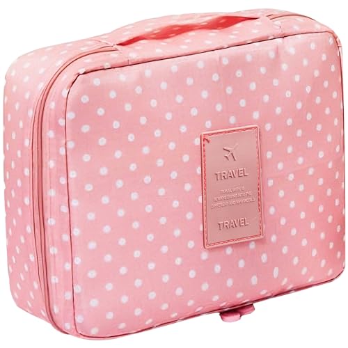Retoo Bolsa de cosméticos de Viaje Organizador de Maquillaje portátil para Mujeres y niñas Caja de cosméticos Rosa
