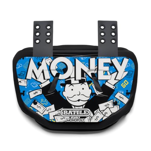 Battle Sports Novelty Football Back Plate, Kids, Adults, MM 3.0 Blue, Youth