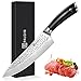 Chef Knife 8 Inch, PAUDIN Kitchen Knife Hammered HC Steel 7Cr17Mov, Ultra Sharp Butcher Knife with Ergonomic Pakka Wood Handle