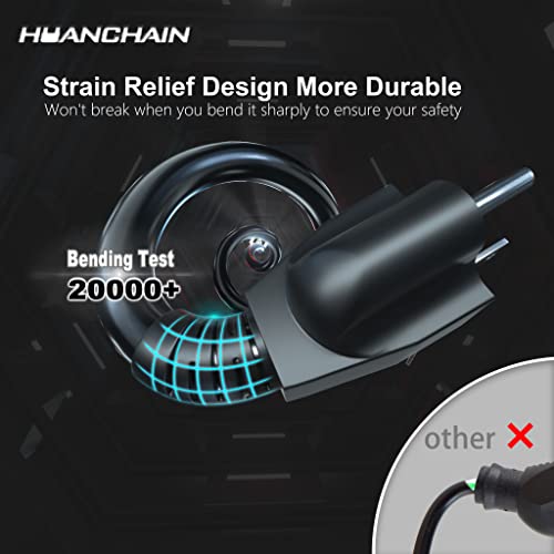 Image of HUANCHAIN 100 FT 16 Gauge Black Indoor Outdoor Extension Cord Waterproof, Flexible Cold Weather 3 Prong Electric Cord Outside, 10A 1250W 125V 16AWG SJTW, ETL Listed (Pack of 2)