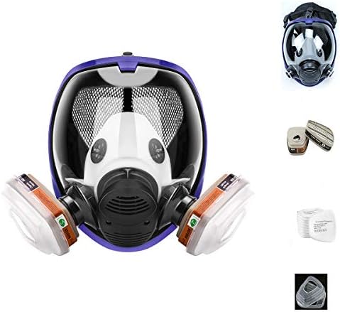 17in1 full face Cover Protective Respirator Rubber 360° Full Seal Protection (Respirator +Canister) Widely Used in Organic Gas