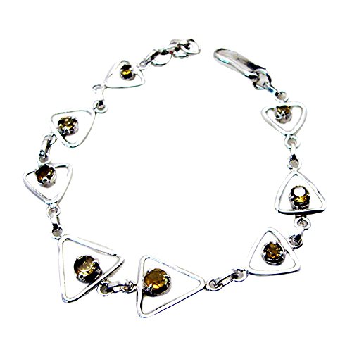 Bracelet en citrine et argent sterling 925 création joaillière haut de gamme