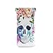 HUSSRITY Eyeglasses Case Skull Flowers Sunglasses Pouch Soft PU Leather Squeeze Top Eyeglass Holder Portable Glasses Case For Women Men