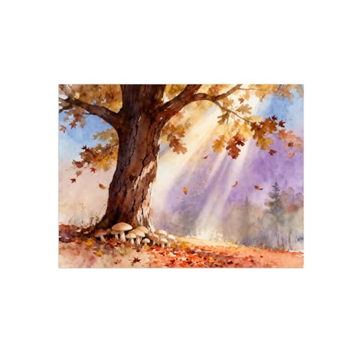 Tableau sur toile paysage automne pour decoration murale salon et bureau moderne 80x105cm