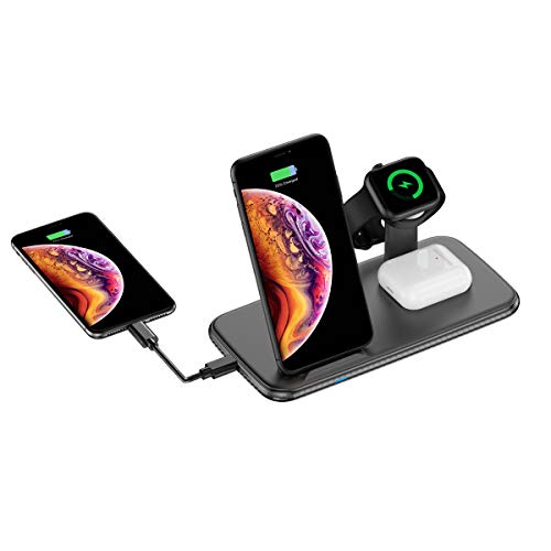 ���C�����X�����[�d�X�e�[�V�����A4 in 1���C�����X�[�d��A�d�b8����d�b12 Pro�p��15W�AWatch+���C�����X�w�b�h�z�� 2/3�ABuds/Buds+�AS6����S20/Note5����Note10+ Hollow style