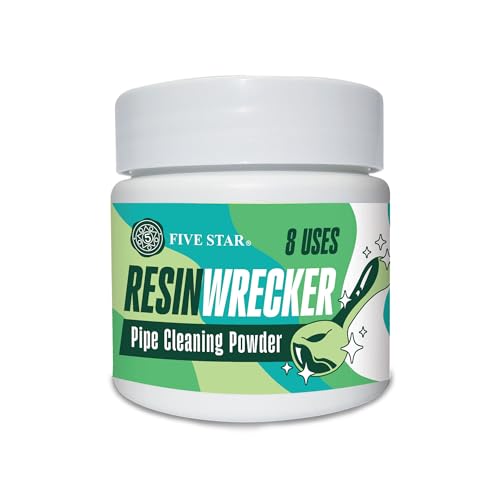 Five Star Resin Wecker Pipe Cleaning Powder Deep-Clean Formula for Glass & Metal Pipes Removes Heavy Resin Buildup 4 oz