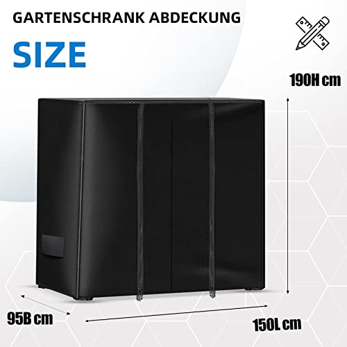 Gartenhäuser Aufbewahrung|Geräteschuppen|Gartenhaus|Gerätehaus Abdeckung 150×95×190cm, 420D Schutzhülle für Metall… – Bild 3