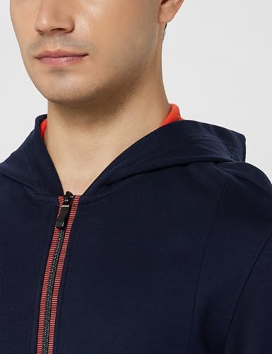 Image of Van Heusen Cotton Blend Men Sport Media Pocket Hooded Neck Hoodie - Ultra Soft, Breathable