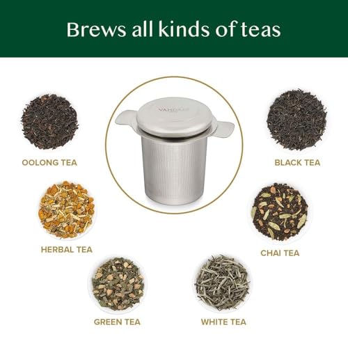 Image of VAHDAM, Classic Tea Infuser | Tea Infusers for Loose Tea | 18 /8 Stainless Steel Loose Tea Steeper | Best Tea Strainers for Loose Tea | Tea Diffuser | Loose Leaf Tea Infuser | Gift for Him /Her