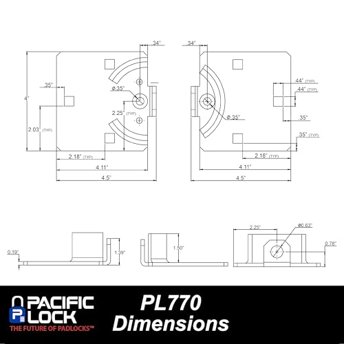 Image of PACLOCK's PL770 Hockey Puck Hasp, Padlock & Keys Not Included, Puck-Mountable w /Extra Security Features, No Backplates, White Powder Coated