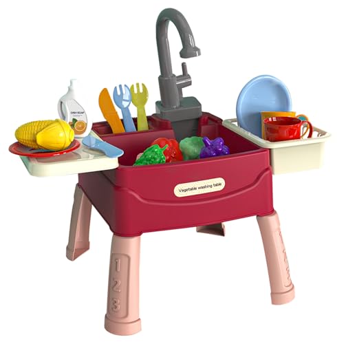 Évier avec robinet électrique jouet enfant et table de coupe pour jeu éducatif